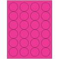 Bsc Preferred 1 2/3'' Fluorescent Pink Circle Laser Labels, 2400PK S-5490P